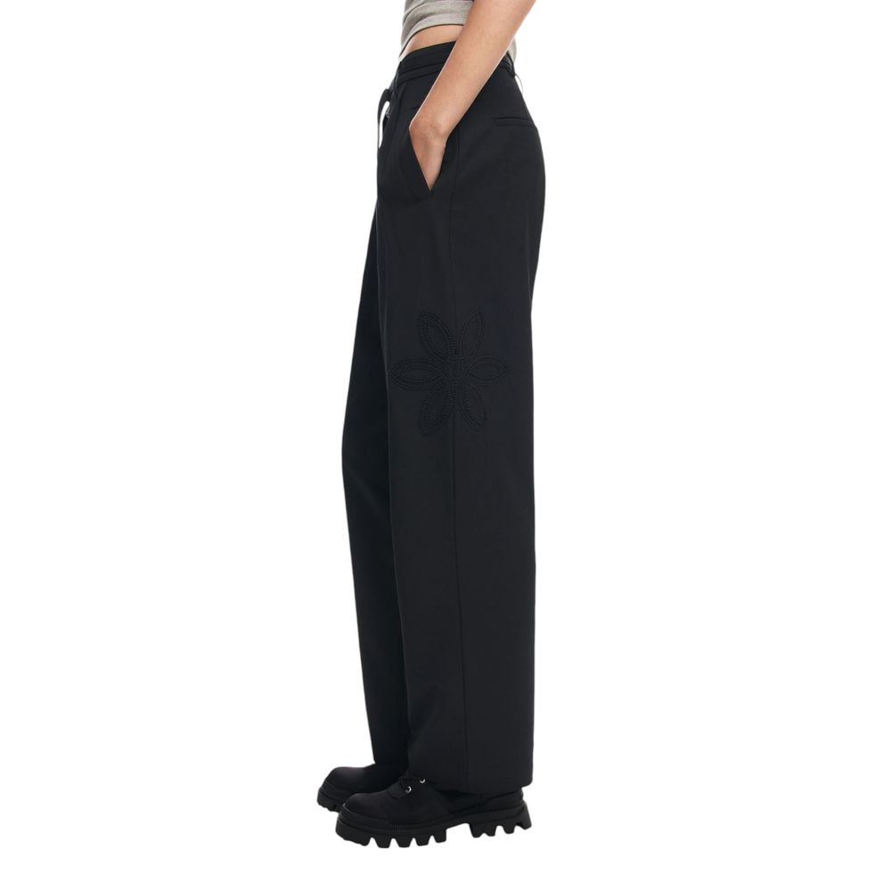  - Black Polyester Jeans & Pant