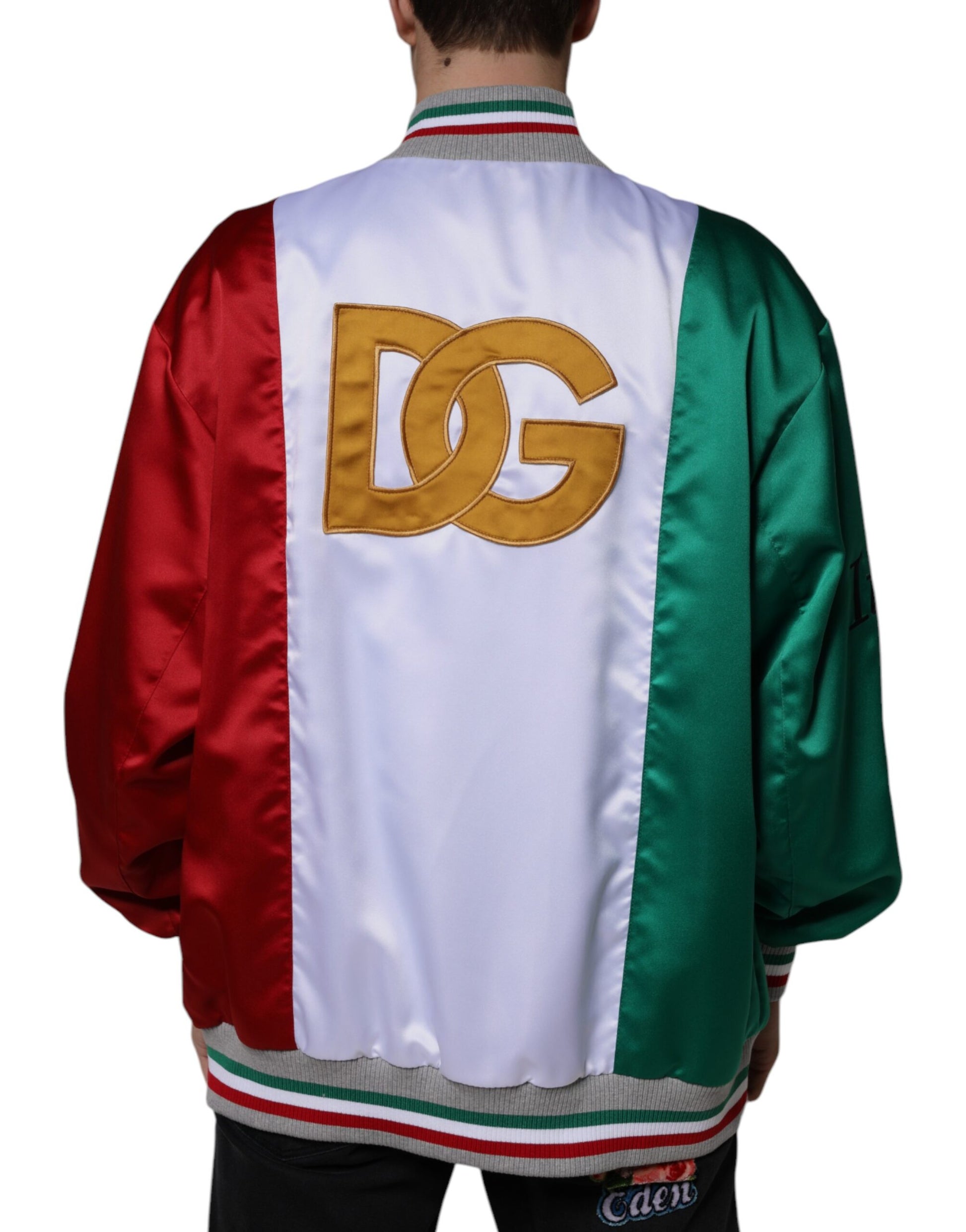 Multicolor Italia Button Down Bomber Jacket by Dolce & Gabbana