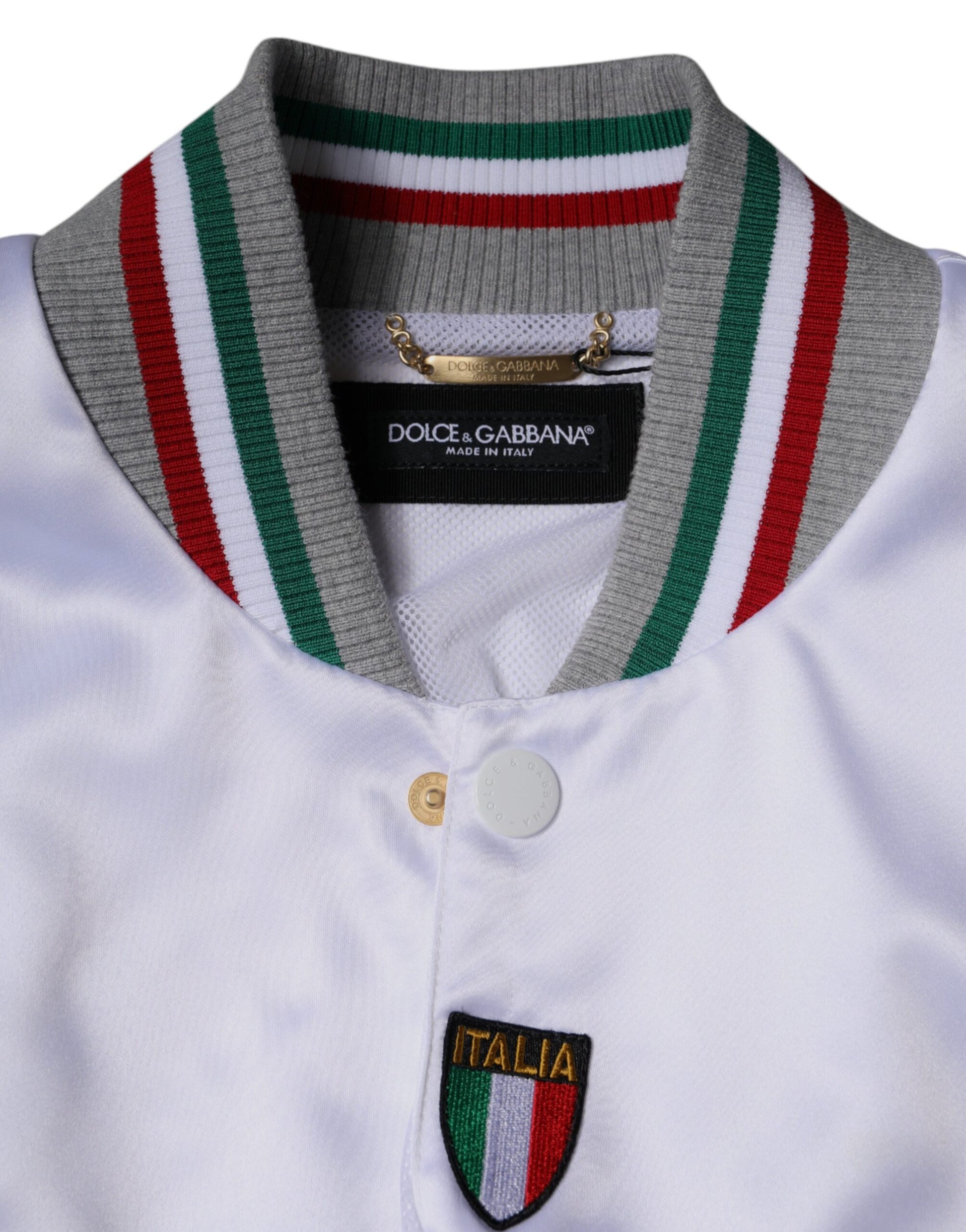 Multicolor Italia Button Down Bomber Jacket by Dolce & Gabbana