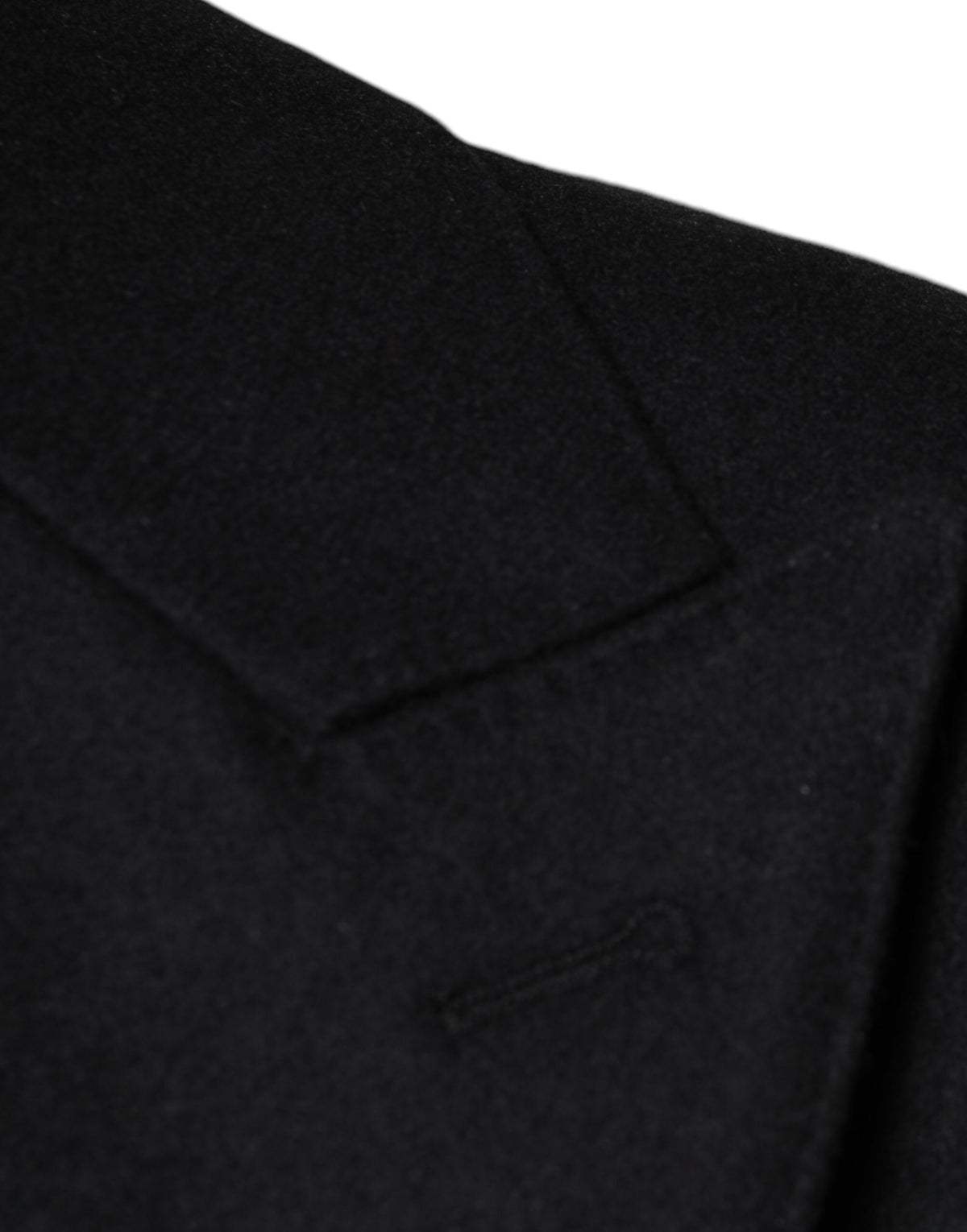 Dolce & Gabbana Black Wool Double Breasted Men's Coat Jacket