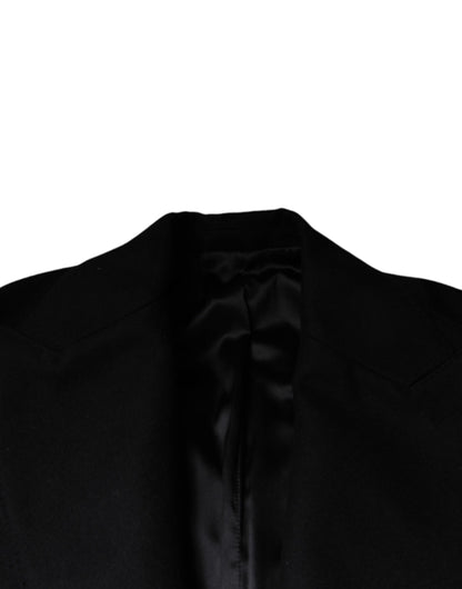 Dolce & Gabbana Black Wool Double Breasted Men's Coat Jacket
