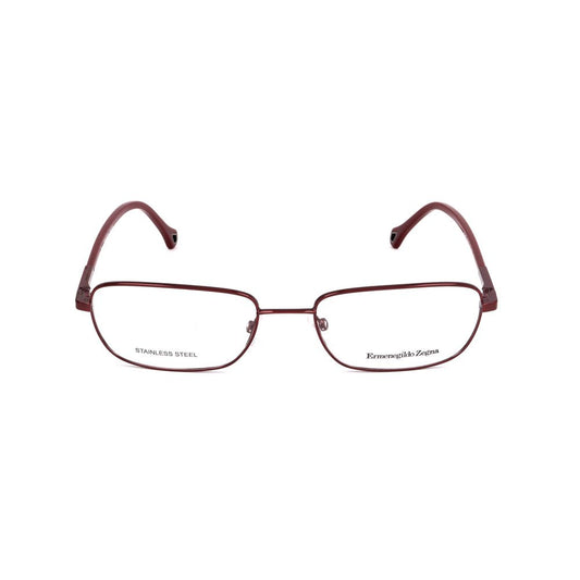 Ermenegildo Zegna Red Metal Frame Optical Glasses – Stylish Square Design