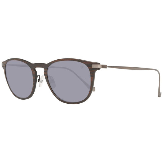  - Brown Wood And Metal Sunglasses