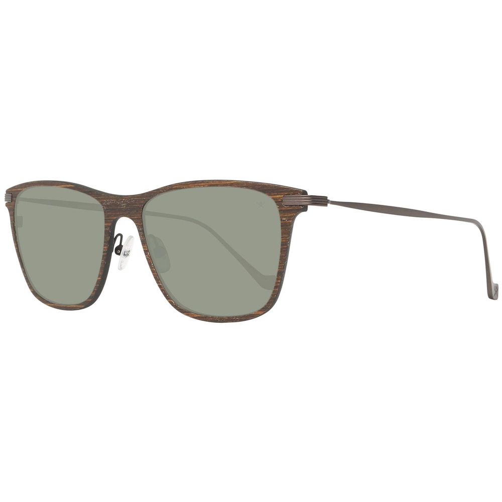  - Brown Wood And Metal Sunglasses