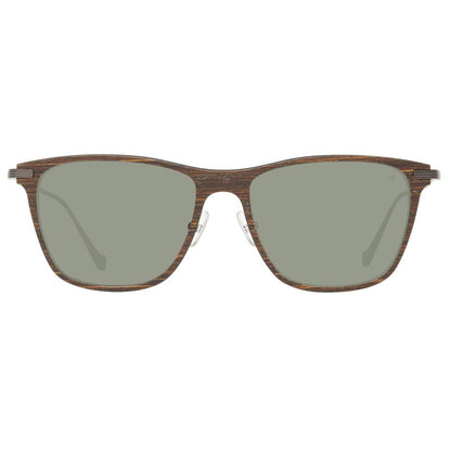  - Brown Wood And Metal Sunglasses