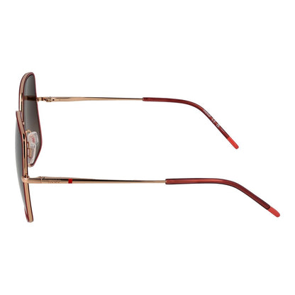 Hugo Boss Red Women’s Square Sunglasses – Bold Metal Frame with Brown Gradient Lenses, 58mm