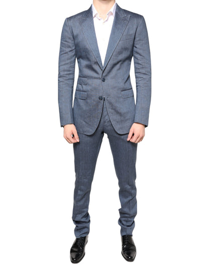 Light Blue Linen 2 Piece Single Breasted Suit