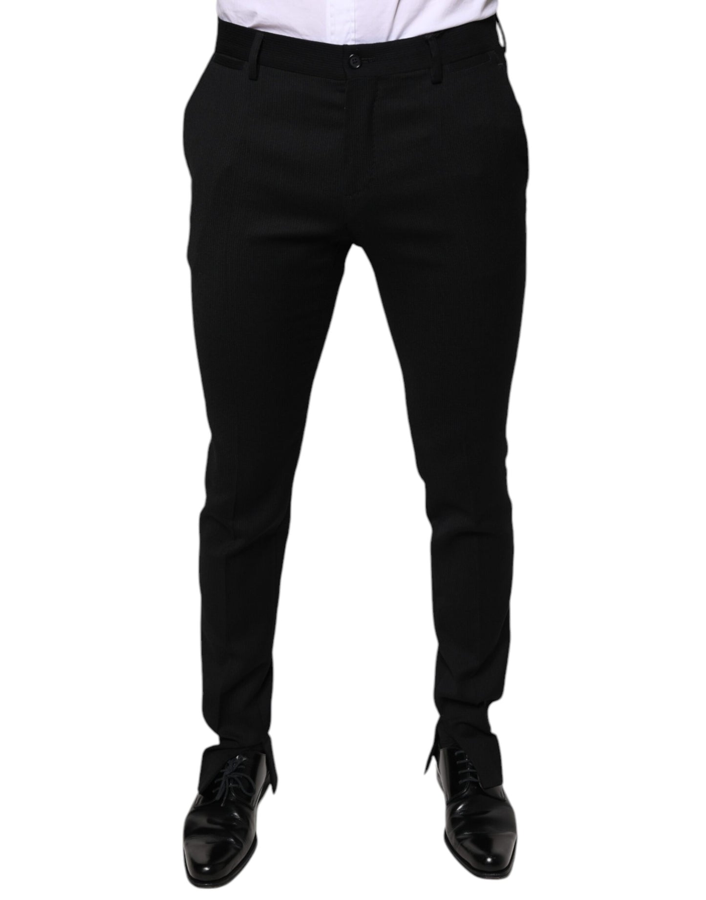 Black Wool Skinny Formal Dress Pants