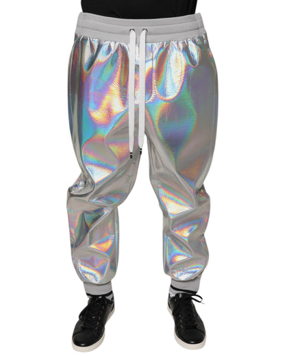 Silver Iridescent Jogger Pants