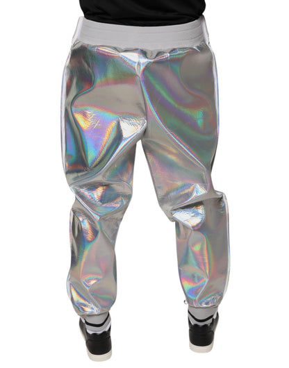 Silver Iridescent Jogger Pants