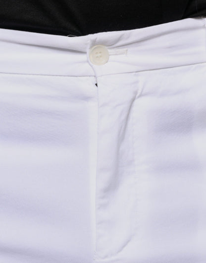 White Cotton Skinny Dress Pants