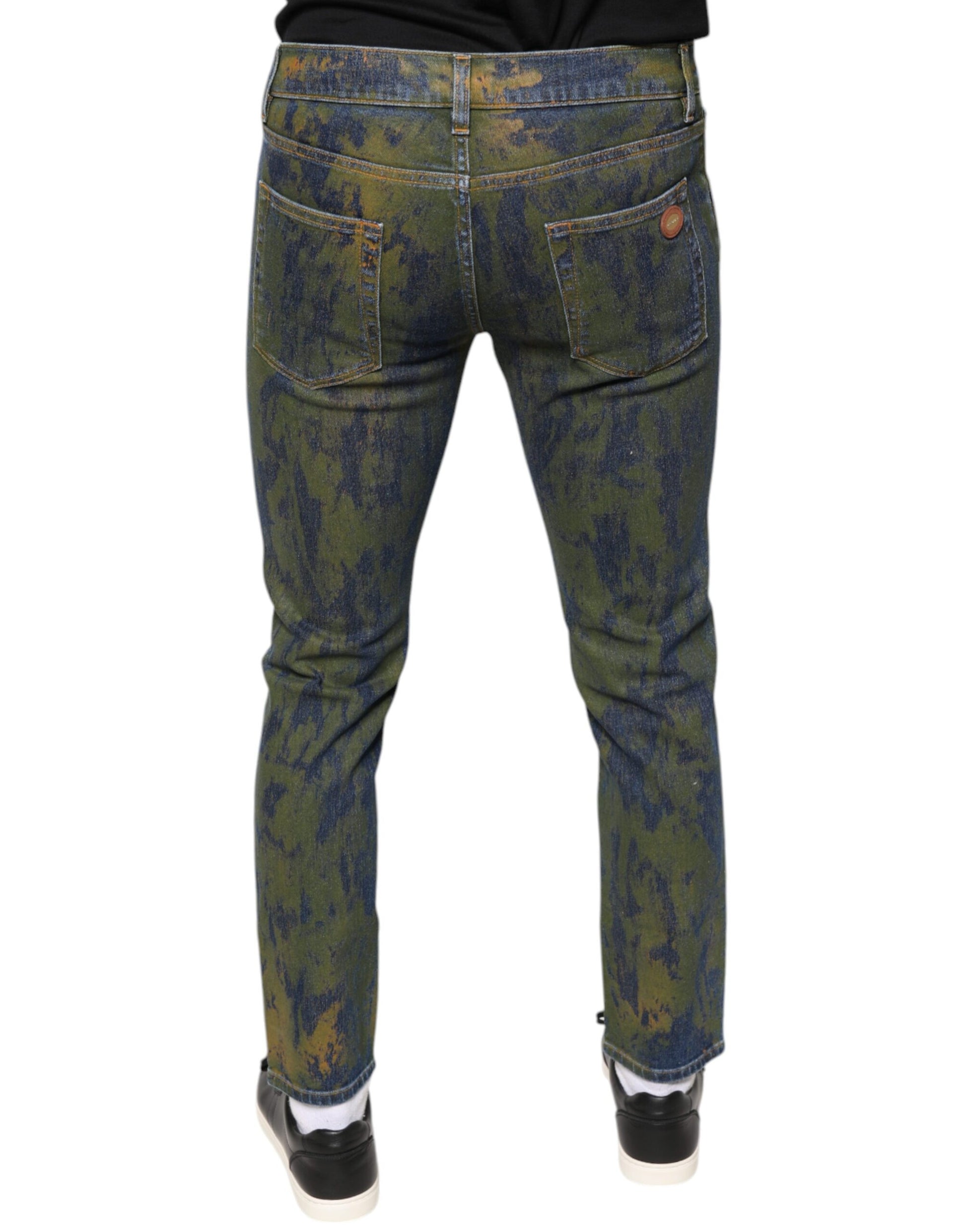 Blue Cotton Dye Slim Fit Men Denim Jeans