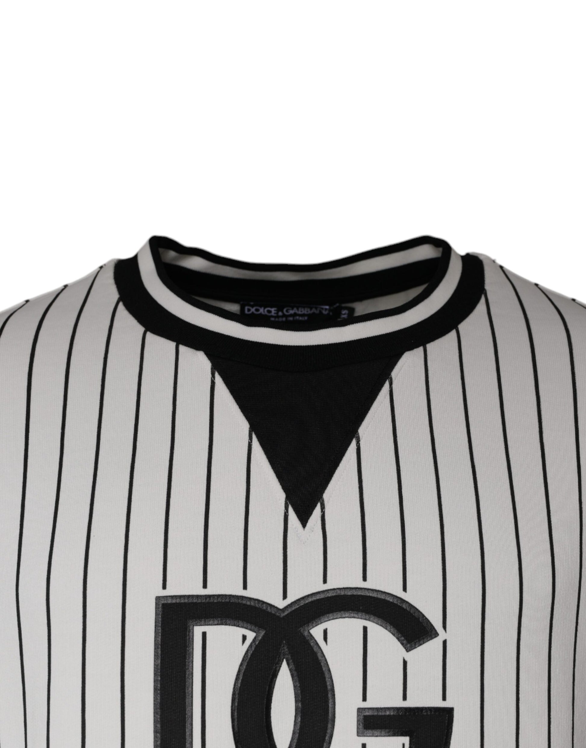 Dolce & Gabbana Black and White Stripes Logo Sweatshirt