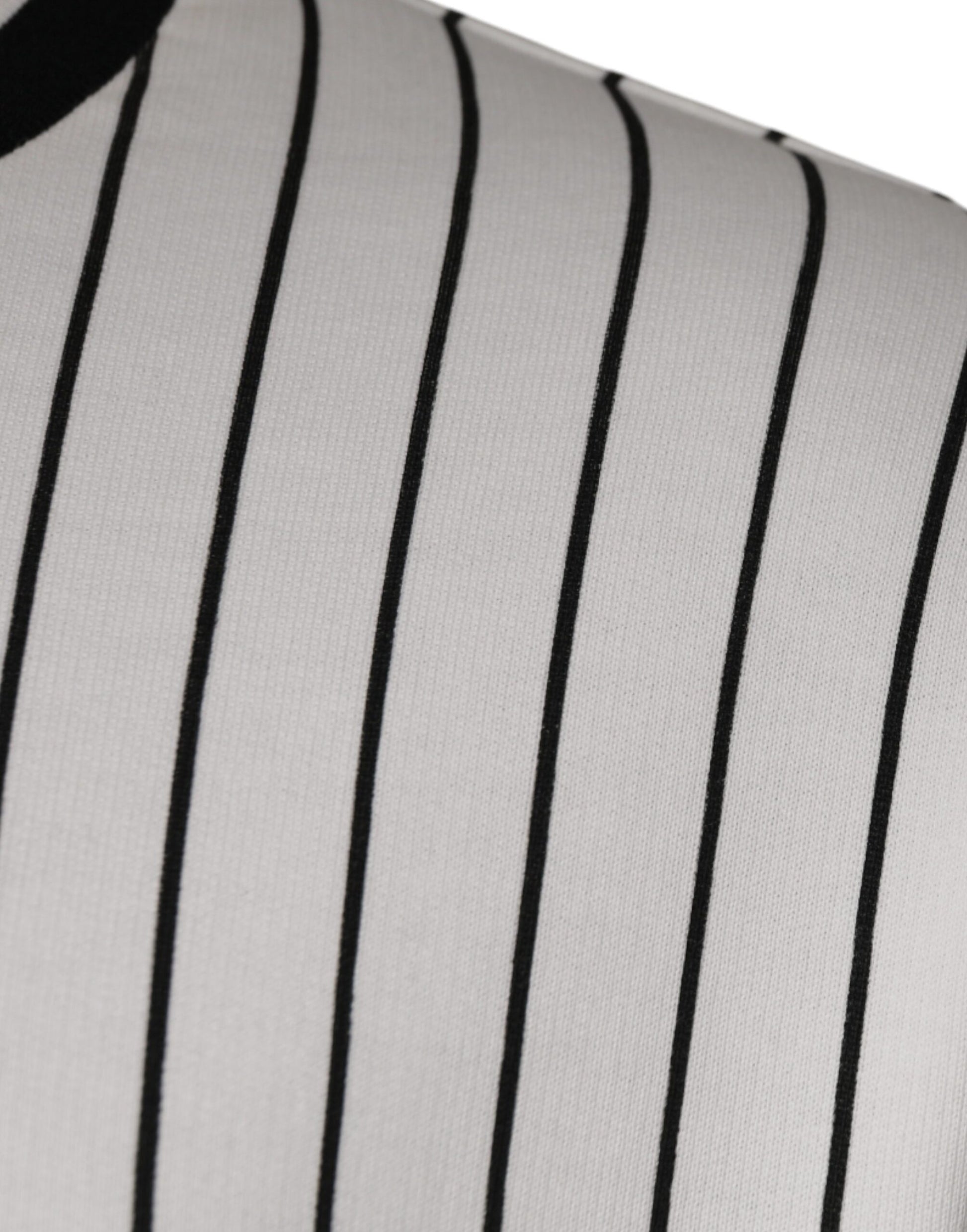 Dolce & Gabbana Black and White Stripes Logo Sweatshirt