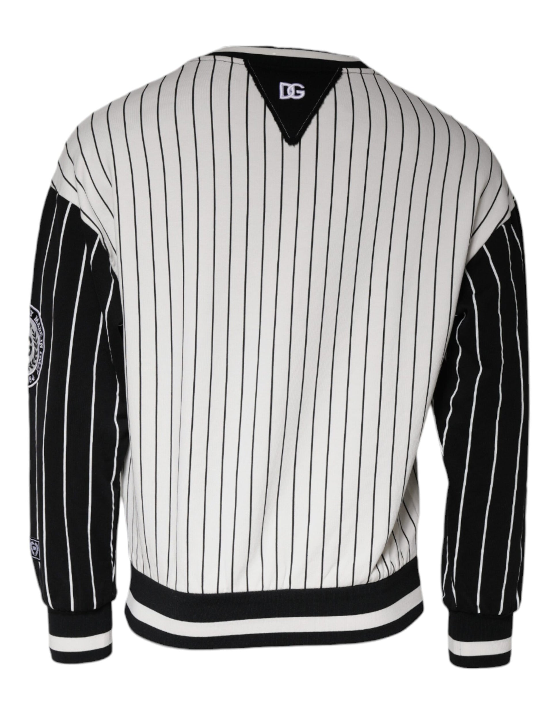 Dolce & Gabbana Black and White Stripes Logo Sweatshirt