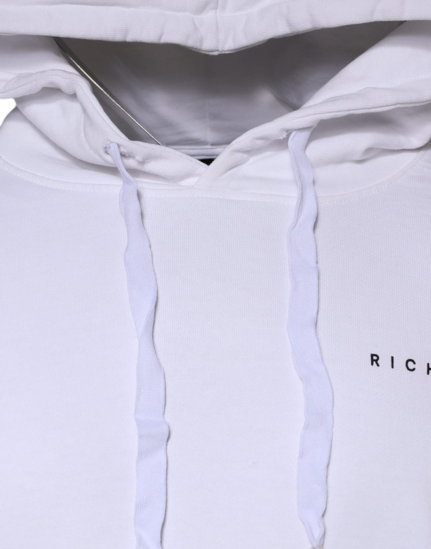 White Logo Cotton Hooded Sweatshirt Sweater