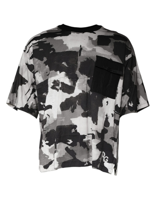 Men’s Multicolor Camouflage Cotton Crewneck T-shirt