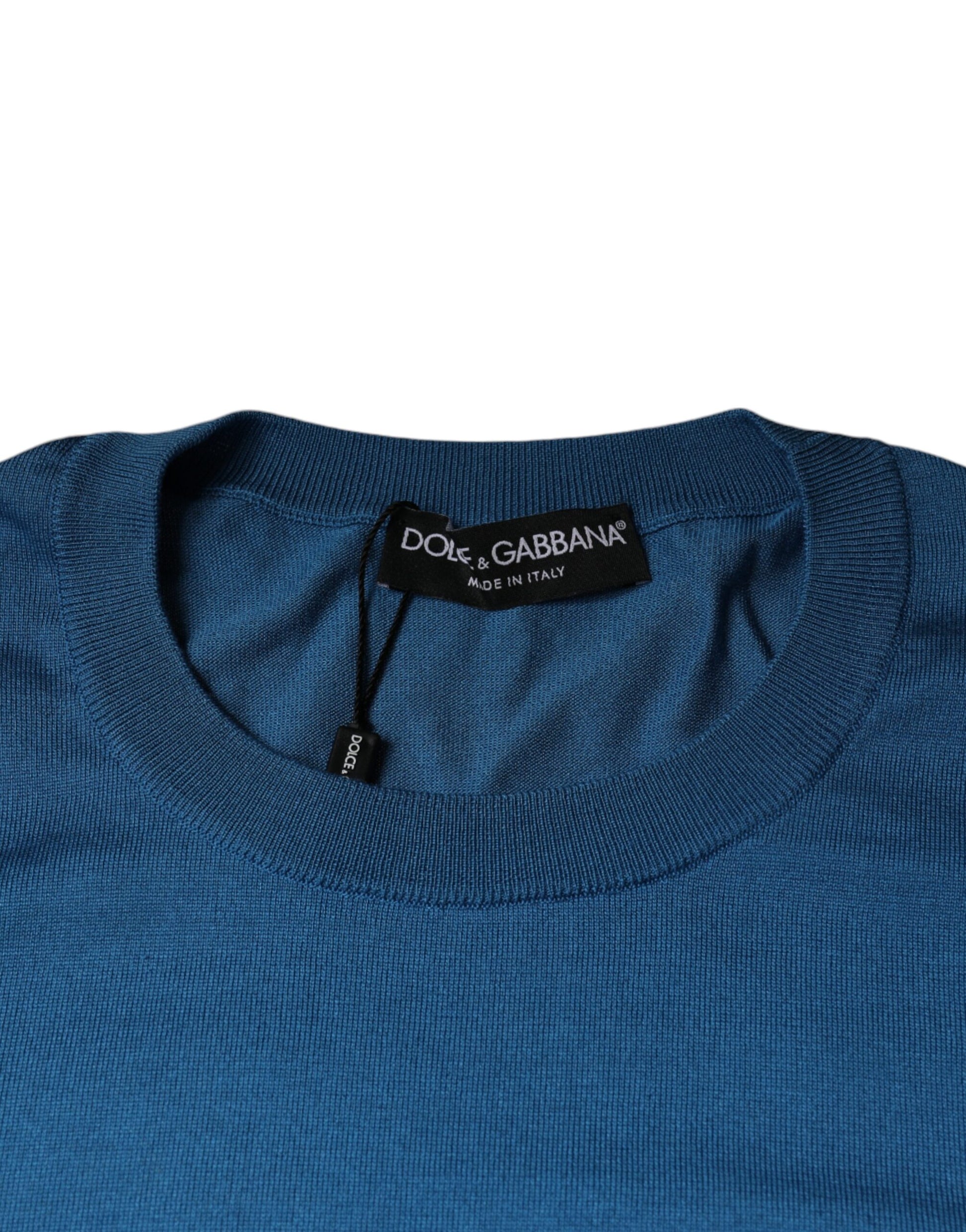 Blue Long Sleeve Crew Neck Pullover Sweater