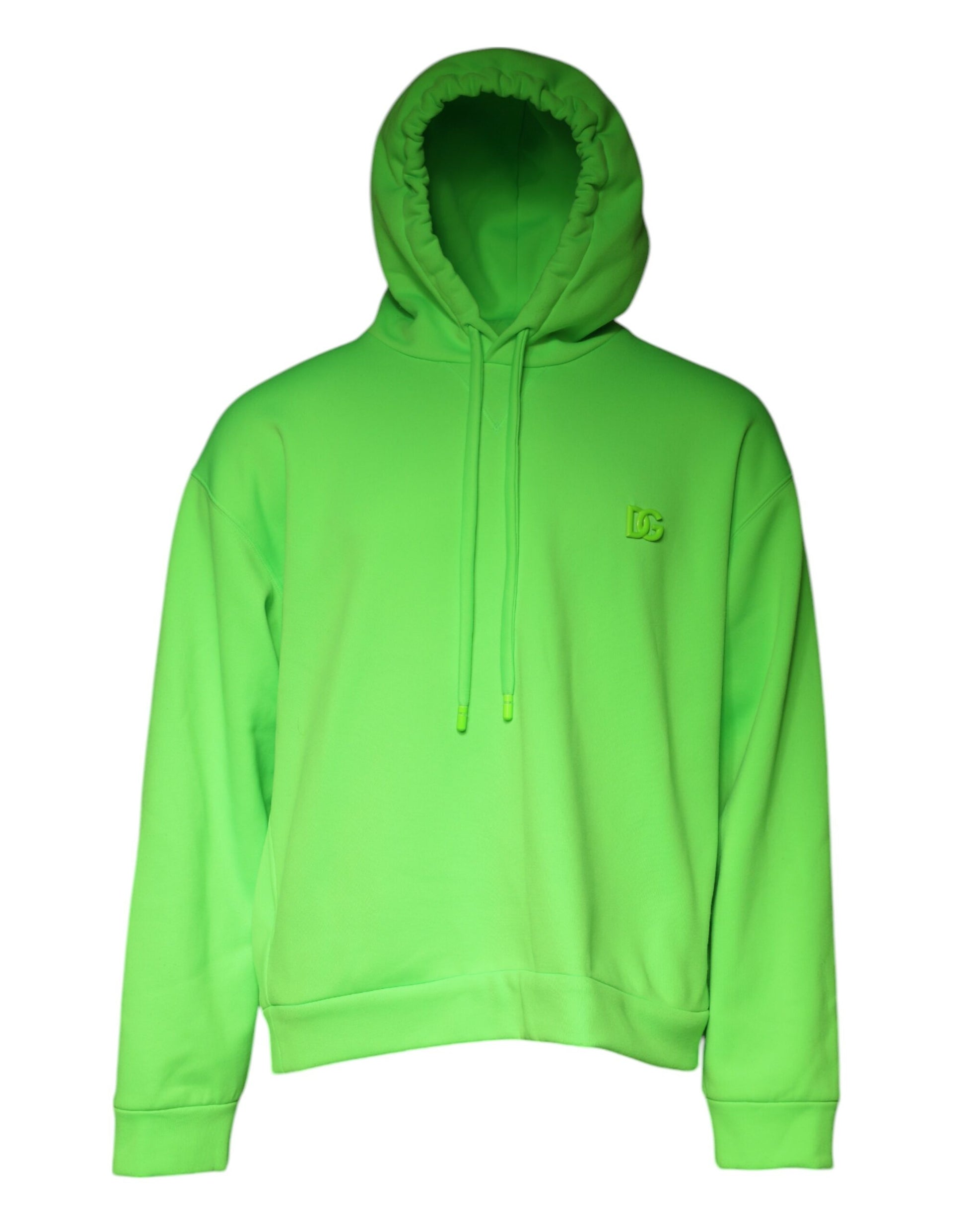 Green Logo Hooded Pullover Sweatshirt