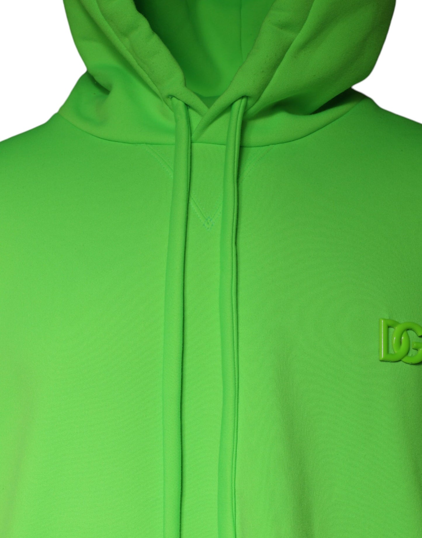 Green Logo Hooded Pullover Sweatshirt