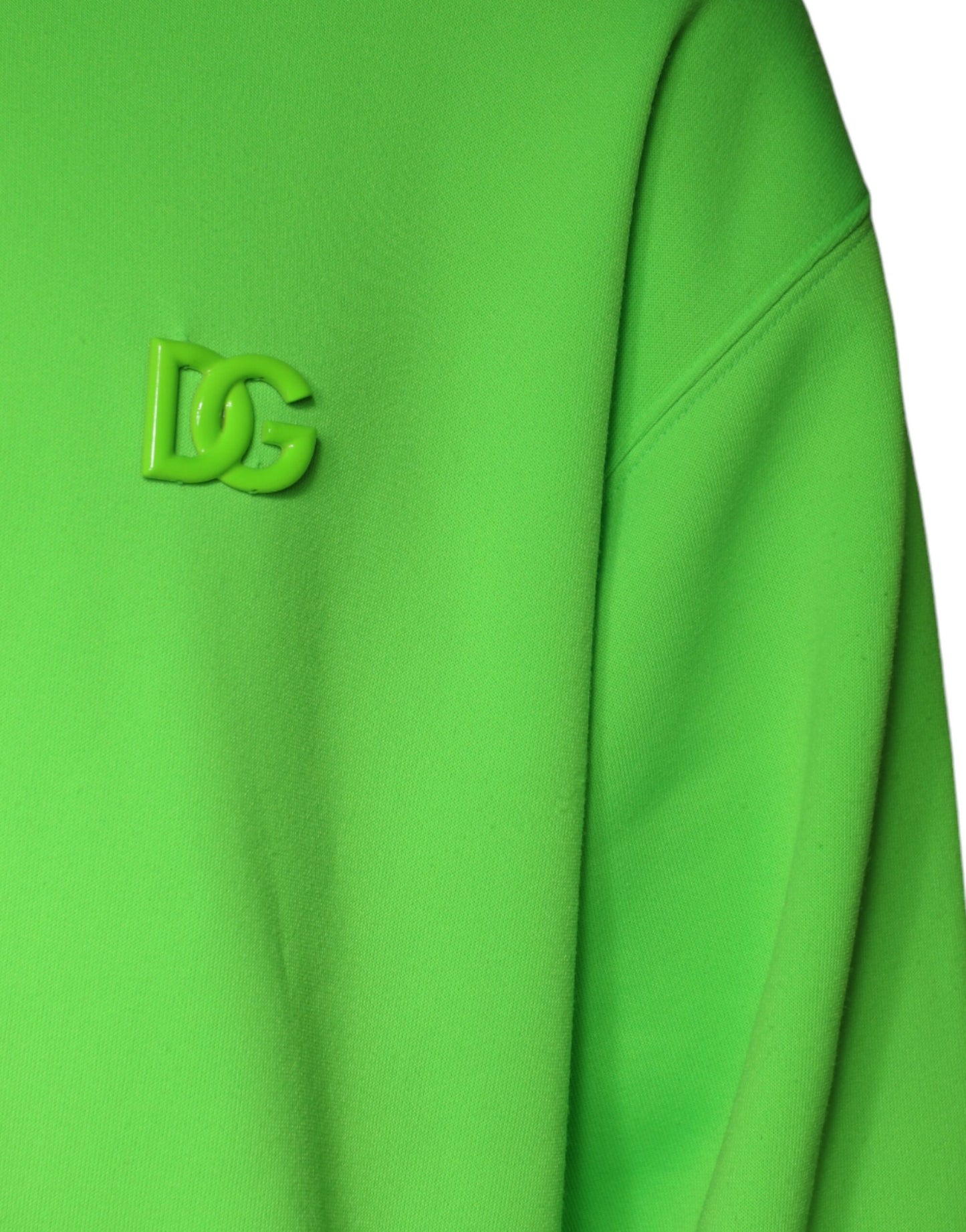 Green Logo Hooded Pullover Sweatshirt