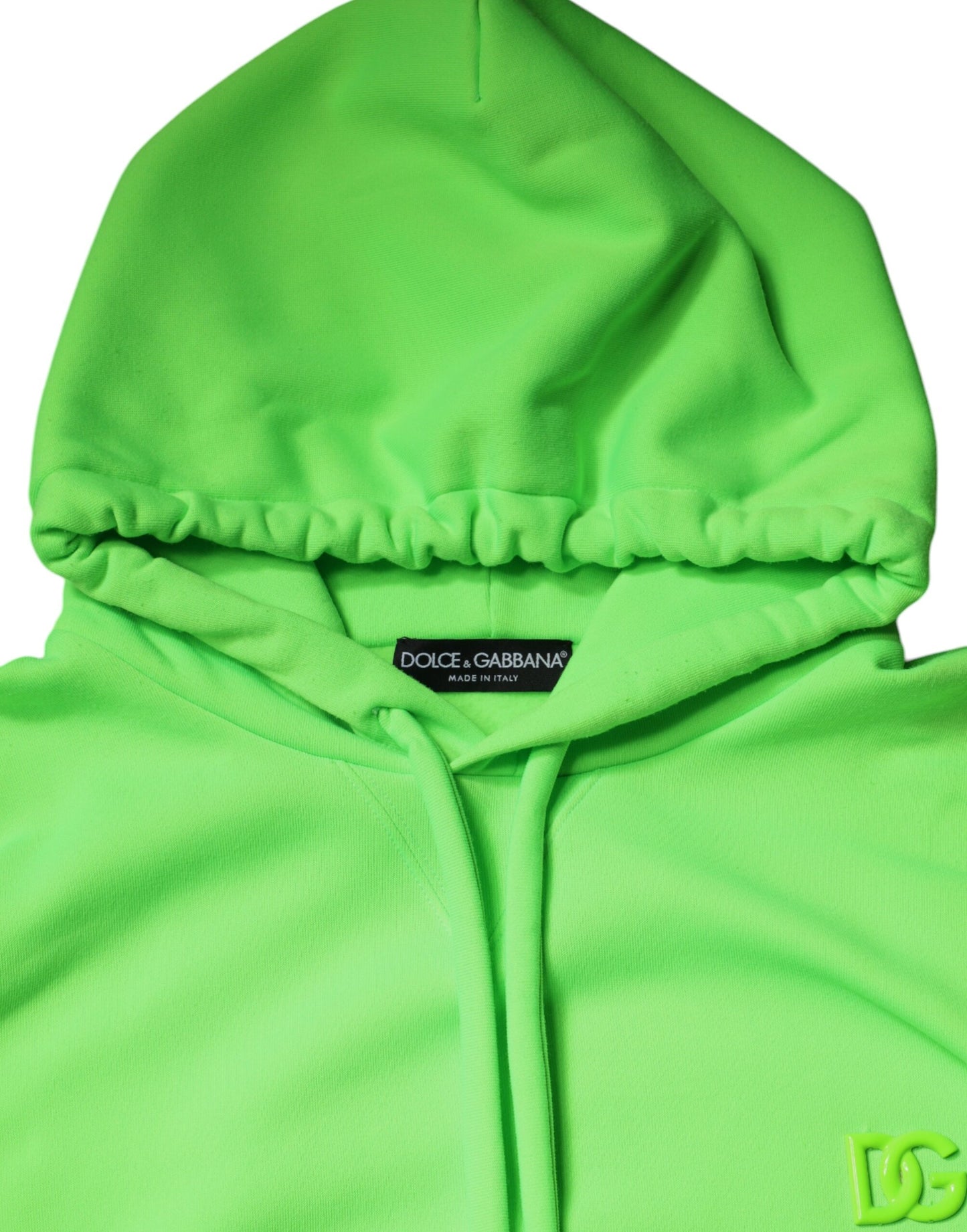 Green Logo Hooded Pullover Sweatshirt