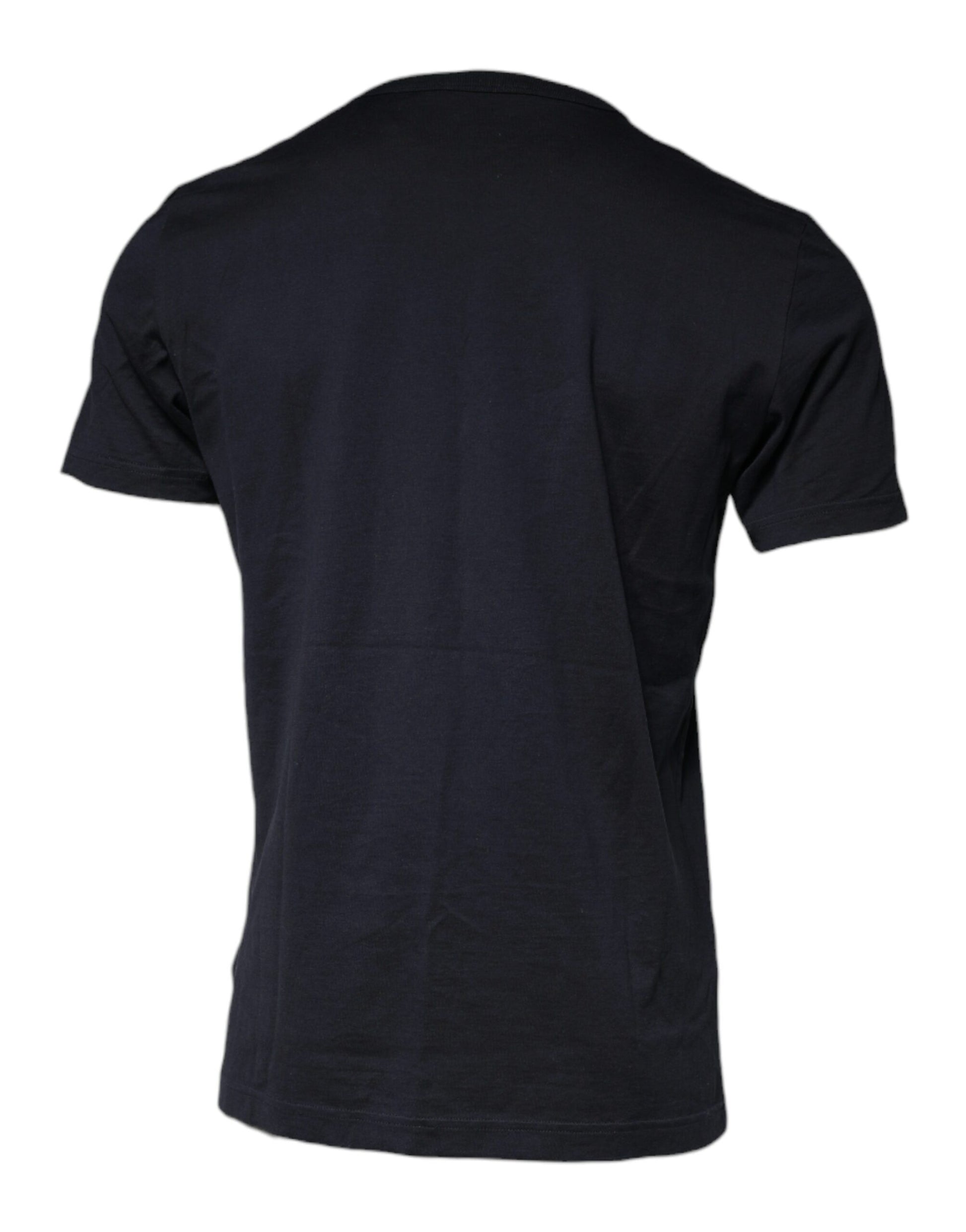 Black Graphic Print Cotton Crew Neck T-shirt