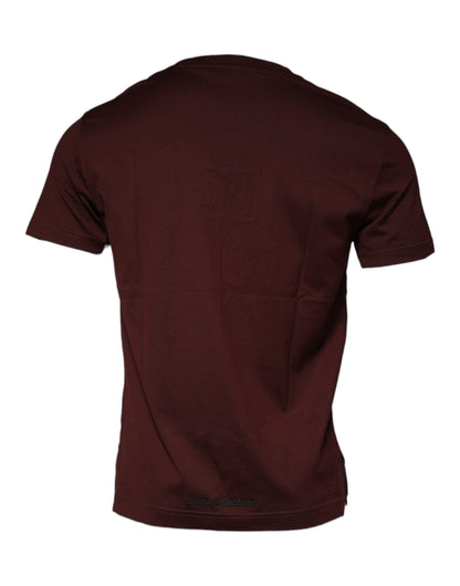 Maroon DG Logo Cotton Crew Neck T-shirt