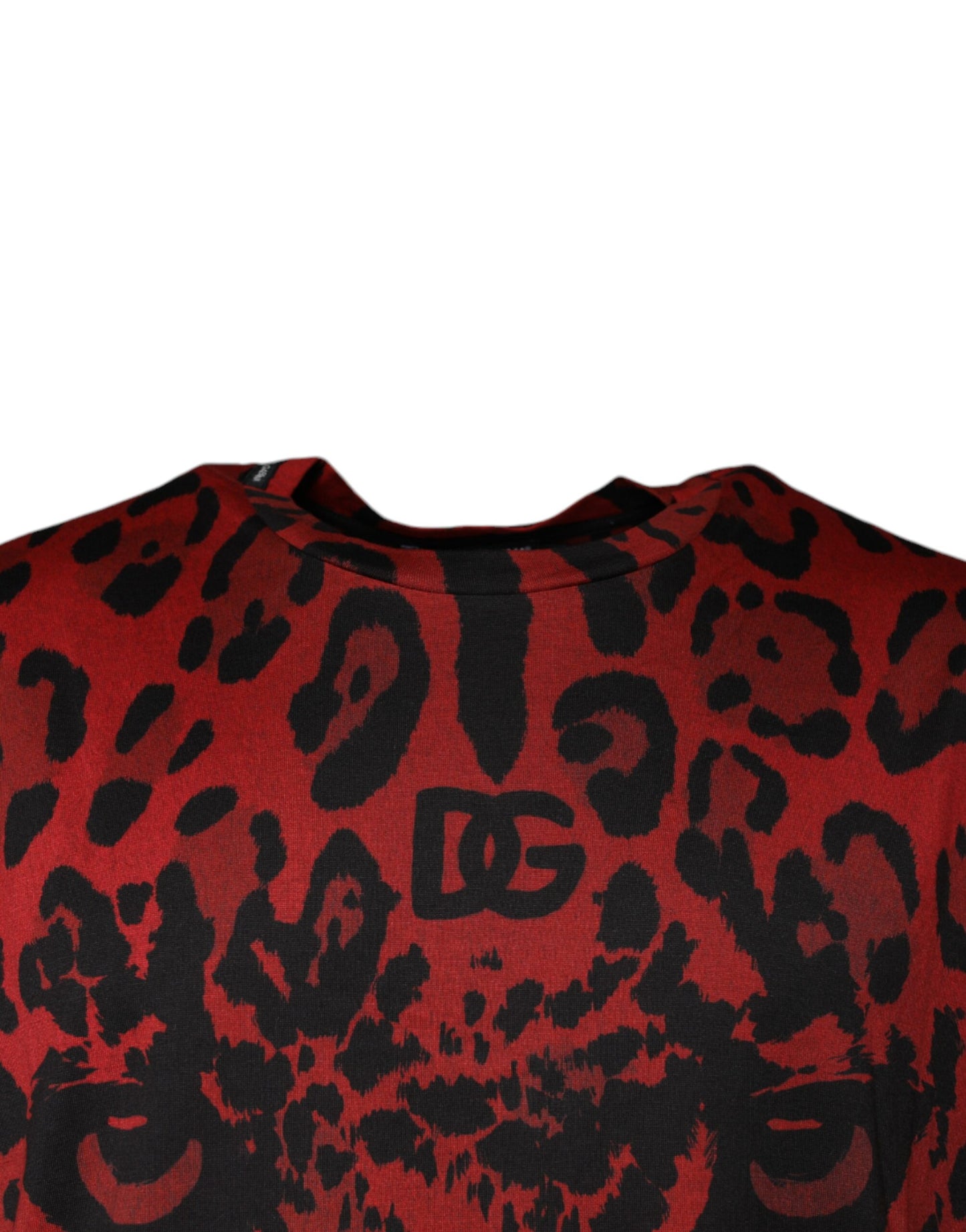 Red Leopard Cotton Short Sleeves T-shirt