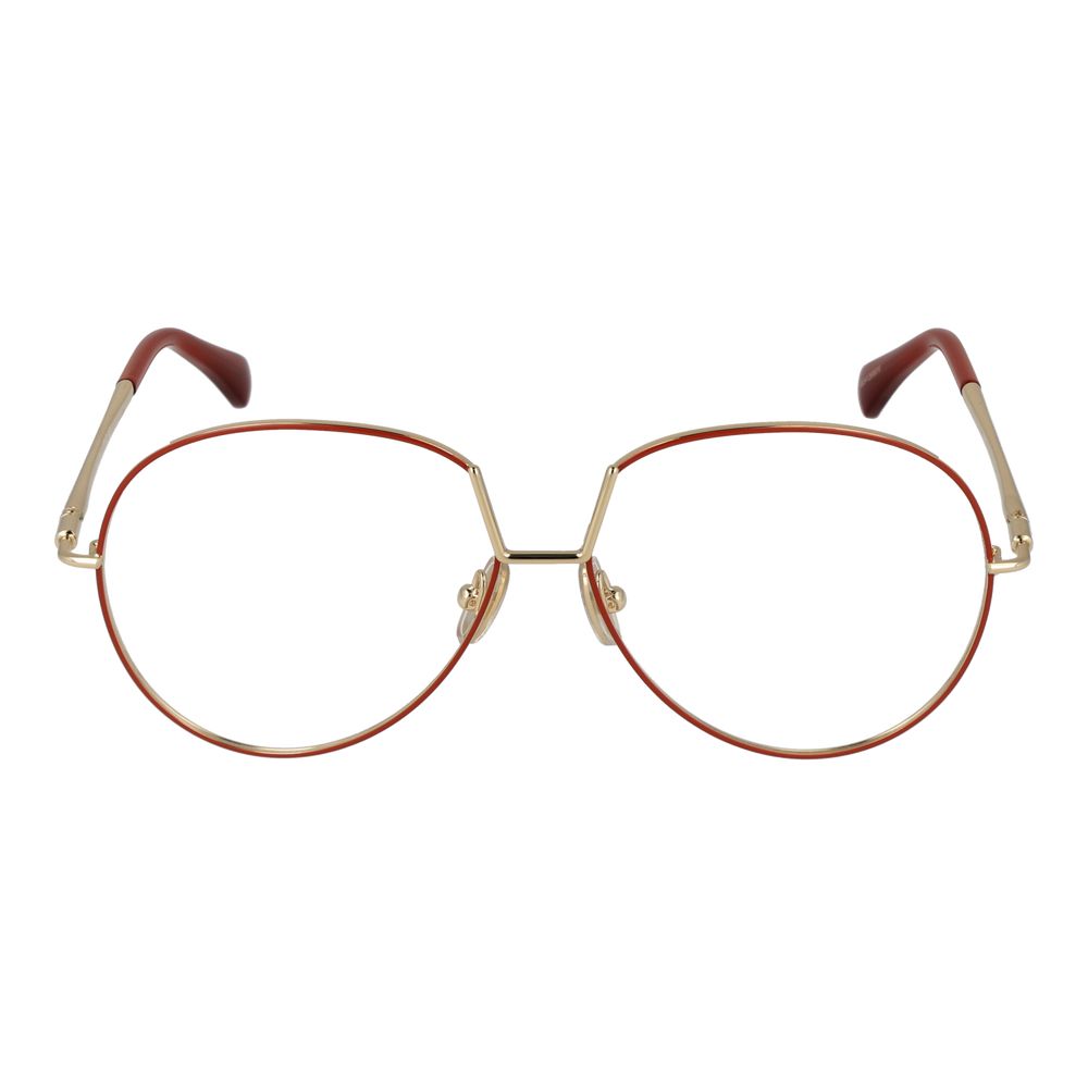 Max Mara Women’s Optical Glasses – Orange Round Frame, 57mm