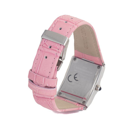 Multicolor Leather Watch: Elegant Pink Timepiece