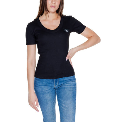 Black Cotton Rigenerato Tops & T-Shirt