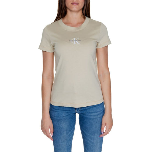 Beige Cotton Rigenerato Tops & T-Shirt