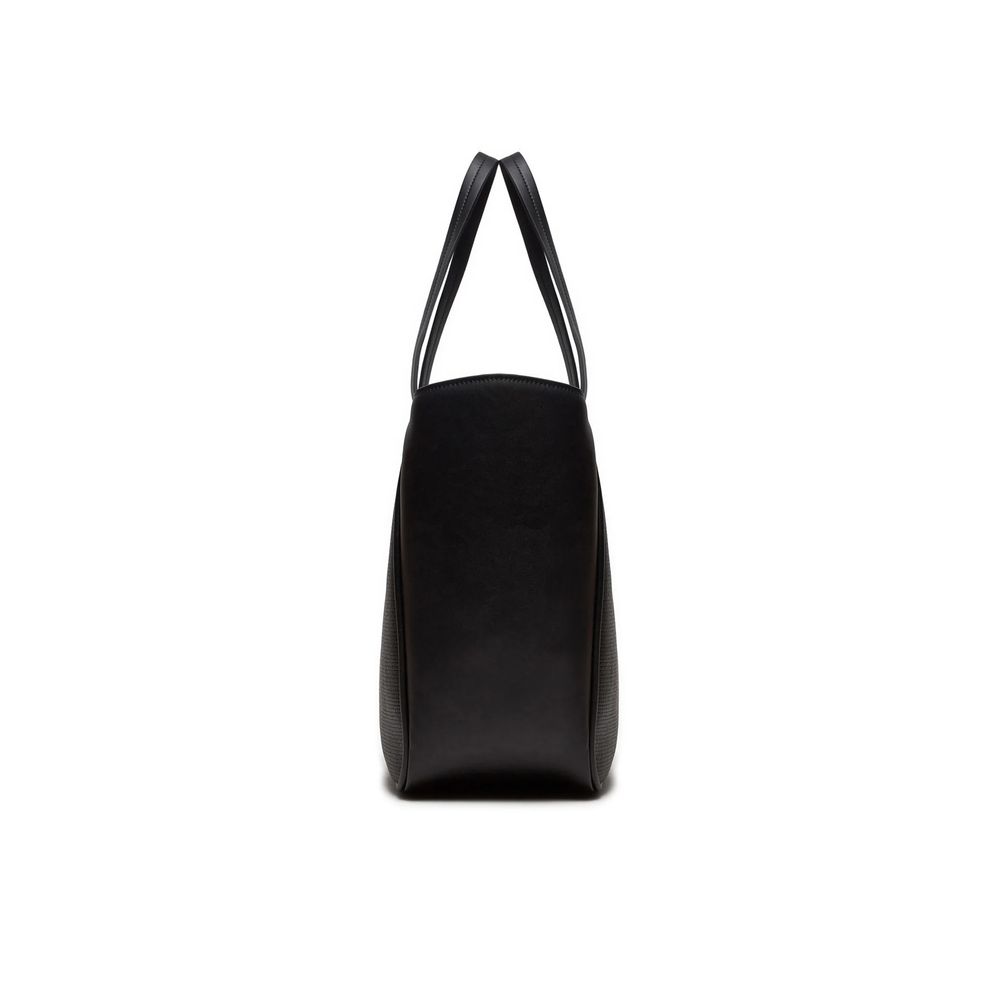 Black Synthetic Leather Handbag