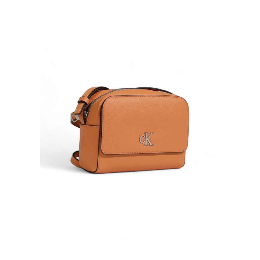 Orange Synthetic Leather Handbag