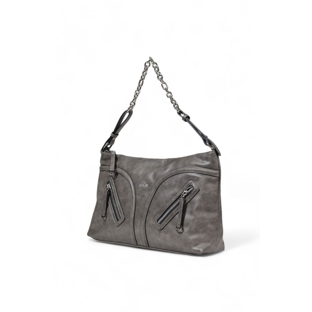 Gray Polyester Handbag