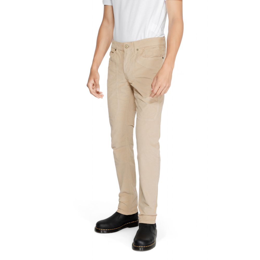 Beige Cotton Jeans & Pant