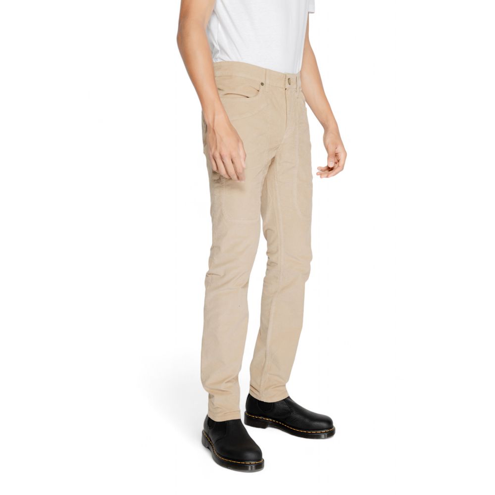 Beige Cotton Jeans & Pant