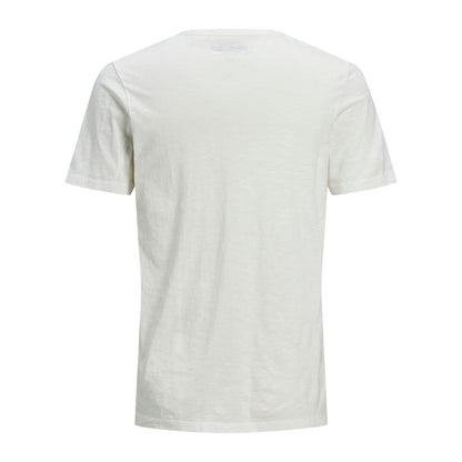 Cream Flamed Cotton T-Shirt