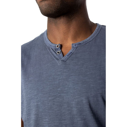 Light Blue Flamed Cotton T-Shirt