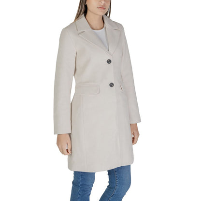 Beige Polyester Jackets & Coat