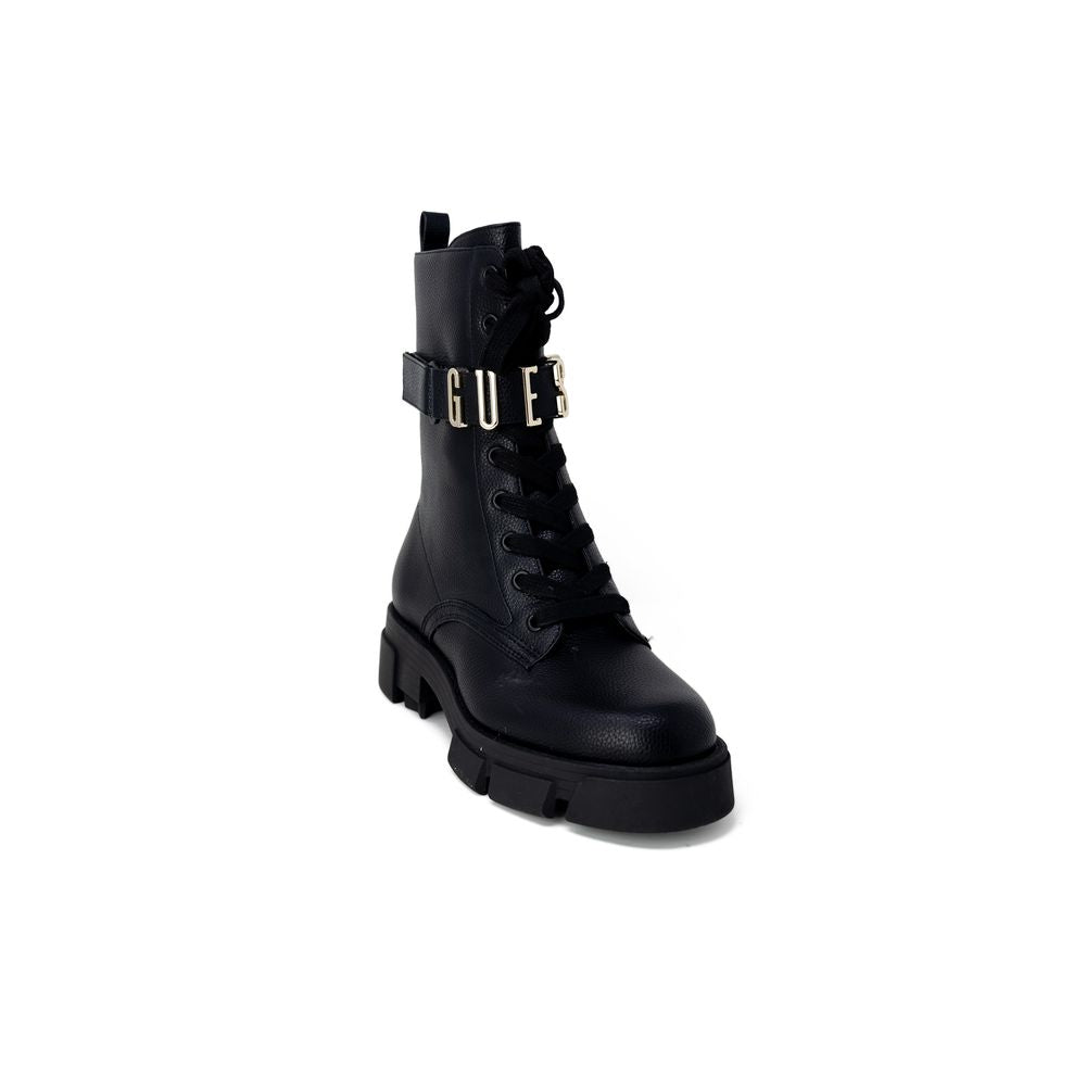 Black Synthetic Leather Boot