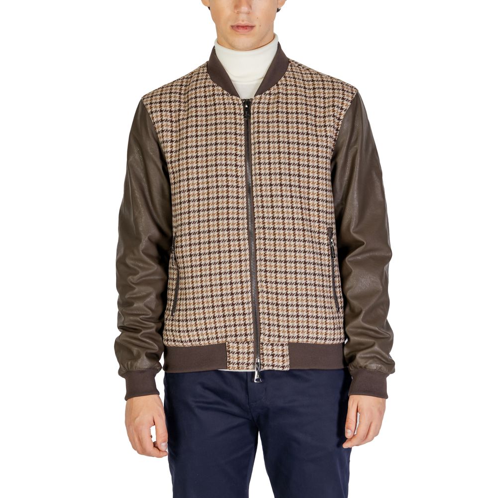 Gianni Lupo Brown Polyester Jacket for Men