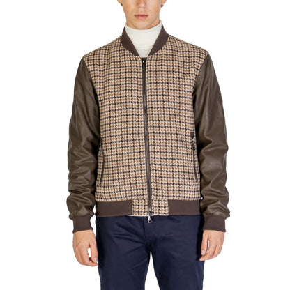 Gianni Lupo Brown Polyester Jacket for Men