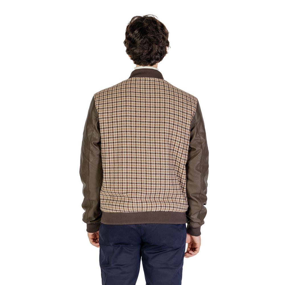 Gianni Lupo Brown Polyester Jacket for Men