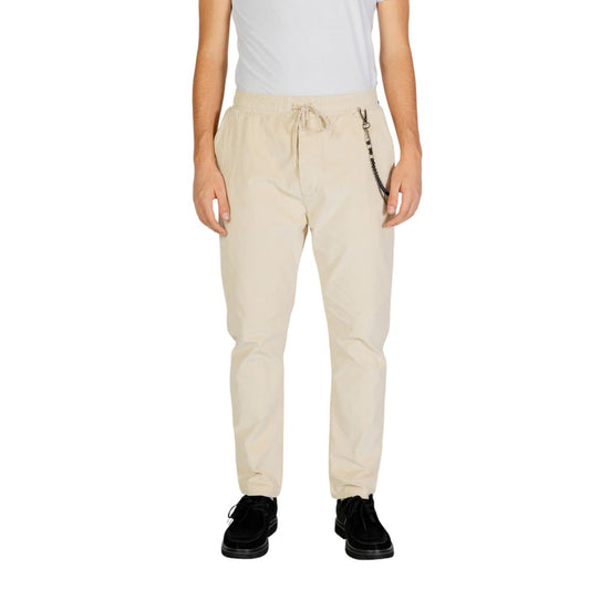 Cream Cotton Jeans & Pant