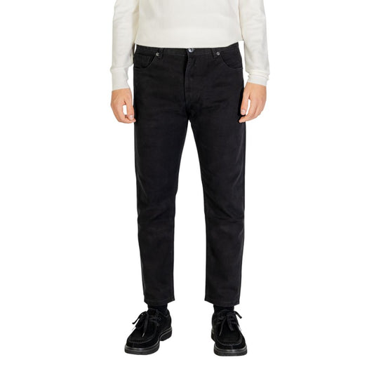 Black Cotton Jeans & Pant