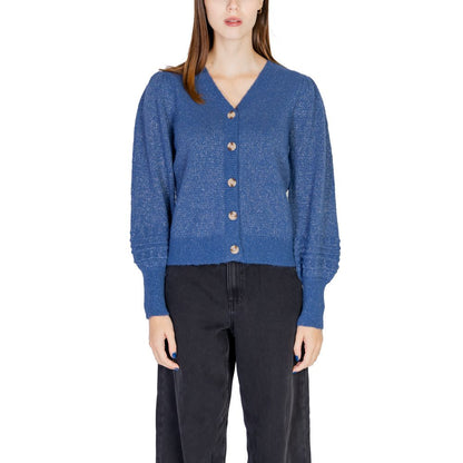 Blue Polyester Cardigan