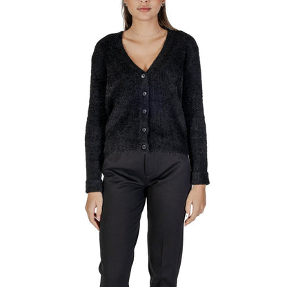 Black Polyester Cardigan