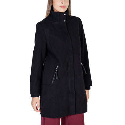 Black Polyester Jackets & Coat